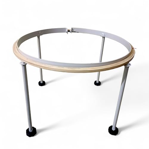Image of ADW CRAFT'S Aari Embroidery Stand 18 inch | Wooden Cot Stand with Frame for Aari Work | Aari Kit Material Tool | Aari Embroidery Frame Included (with Frame)