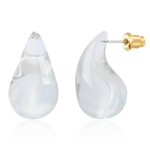 Waterdrop Teardrop Earrings - Chunky, Four Color Dupes Perfect for Holidays