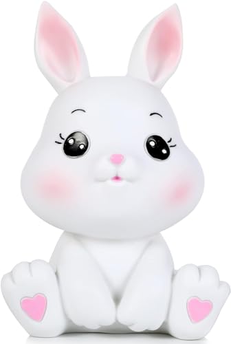 H&W Petite Tirelire Lapin,Tirelire Lapin pour Enfants, Lapin incassable,créative pour garçons et Filles,Meilleur Cadeau d'anniversaire,décoration...