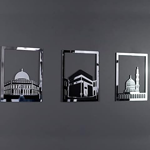 iwa concept Masjid Al Aqsa, Masjid Al-Haram & Masjid An-Nabawi islamische Wandkunst | Holz Acryl Kaaba Wanddekoration Cover