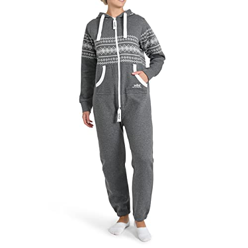 Finchgirl 24L2 Azteken FG117 Damen Jumpsuit Overall Jogging Dunkelgrau M