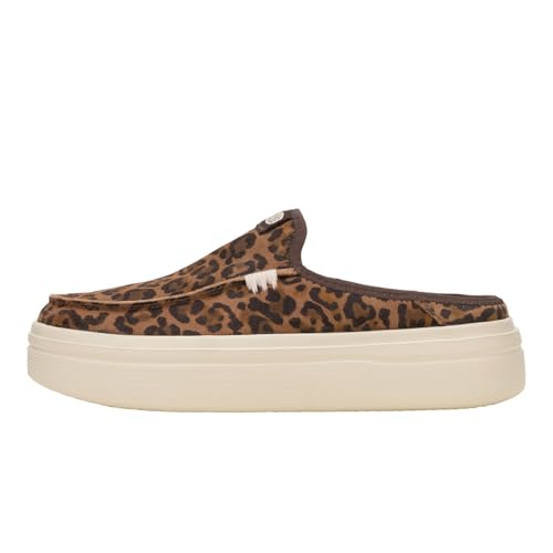 HEYDUDE Austin Lift Classic Brown Leopard Size 8, Women’s Shoes, Slip-on Mules, Comfortable & Light-Weight