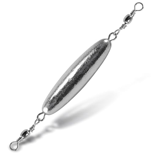 Dr.Fish 10 Pack in-line Trolling Sinkers with Double Swivel Torpedo
