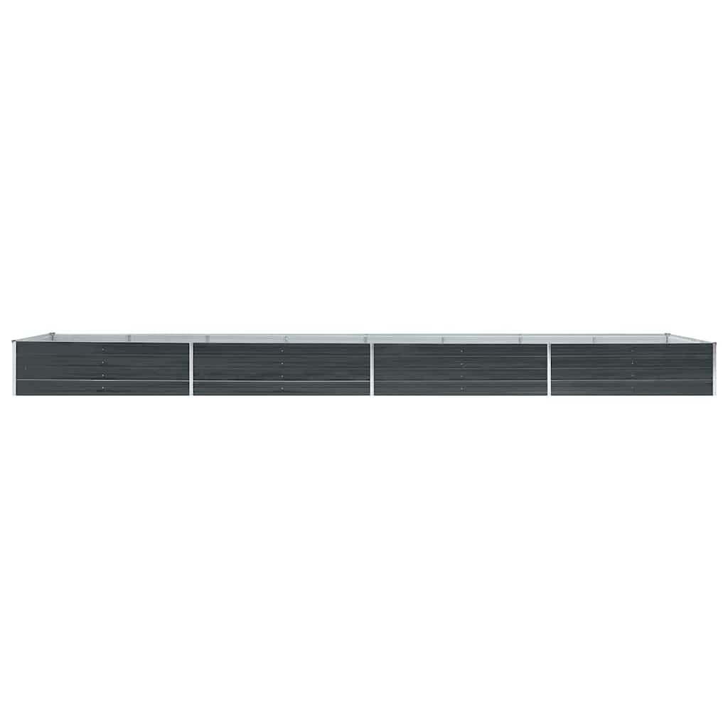 vidaXL Letto Rialzato da Giardino Fioriera Vaso Esterno Fiori Aiuola Portavasi Arredo Cassette Giardinaggio in Acciaio Zincato 600x80x45 cm Antracite