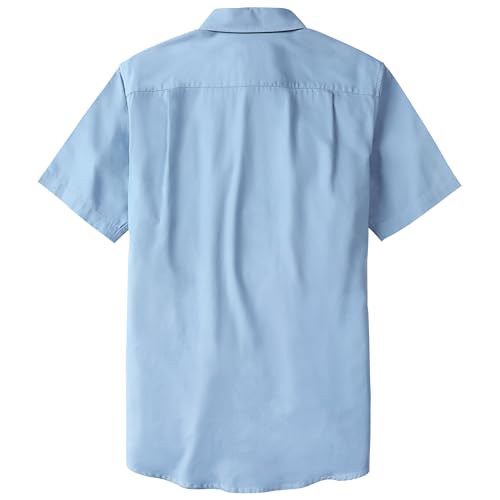 Image of Dubinik Mens Short Sleeve Button Down Shirts Soft Breathable Summer Vintage Regular Fit Lightweight Men's Casual Shirt