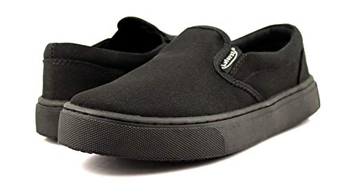 Laforst Womens F3337 Dart Non Slip Sunbrella Slip Resistant Server Waitress Nurse Slip On Flat Black 5.5