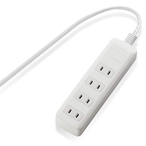 ELECOM Power Strip Thunder Guard Swing Plug 4outlet 5 m [White] T-K1A-2450WH (Japan Import)