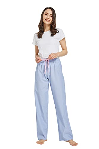 Image of CYZ Women's 100% Cotton Woven Poplin Sleep Pajama Pants