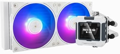 TR FW 240 Blanco ARGB Enfriador de agua para CPU, Sistema de refrigeración por agua con dobles ventiladores PWM, Pantalla LCD IPS con resolución de 320 x 240, para AMD / AM4 / AM5 e Intel LGA1700