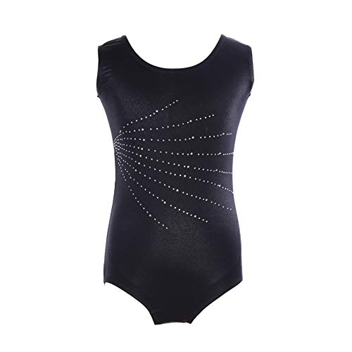 Miyanuby Turnanzug für Mädchen Tanz-Body Gymnastik Kleidung Tanzkleider Ärmellos Ballett Dancewear Leotards Kleid 5-14 Jahre Cover