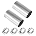 ASOFTY 2 Stück Abgasrohr Standheizung Verbinder, Ø 24mm Edelstahl Abgasrohr Standheizung Stumpf mit 4 Klammern, 50mm Länge, Verlängerungsrohr Rohrverbinder, Auspuffrohr Rohrverbinder für Auto