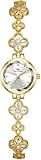 ALANTOP Orologio vintage da donna con quadrifoglio e diamanti, orologio da polso in acciaio inox, elegante, delicato, piccolo, da donna, impermeabile, regalo di lusso, Oro, Bracciale