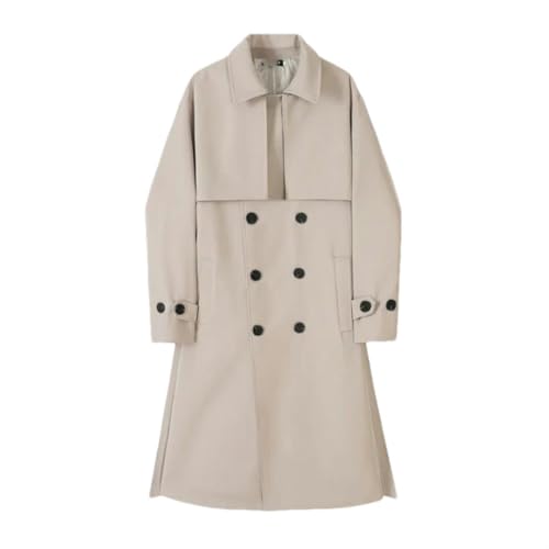 Manteau briseur pour homme style rétro britannique à double boutonnage JXQXHCFS