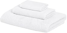 Amazon Basics Quick-Dry Towels - 100% Cotton, 3-Piece Set, White