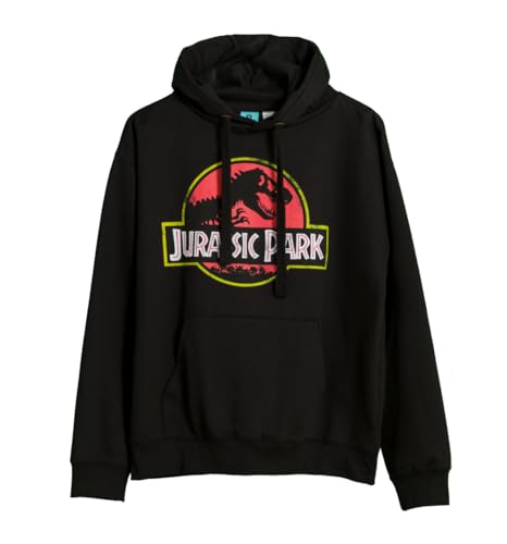 Sweat Jurassic Park noir hoodie confortable qui ne rétrécit pas au lavage
