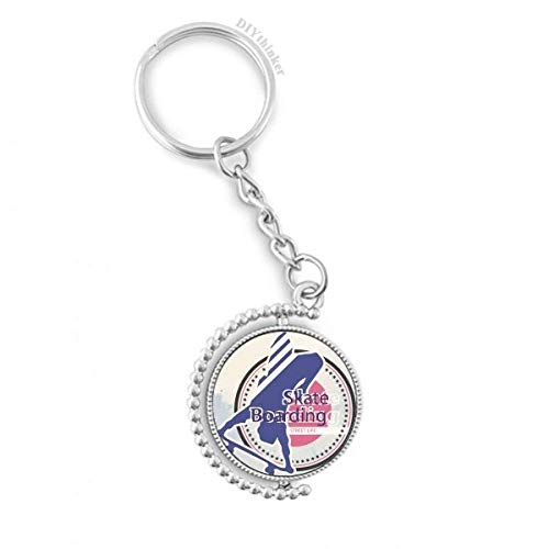 Llavero de patín acuarela ideal para colgar en mochilas de skaters