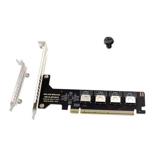 Tarjeta PCIe 16x a SFF 8612 divisor de 4 puertos para expandir almacenamiento SSD NVMe