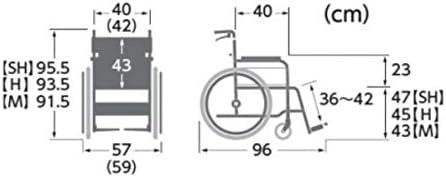 モダンAスタイル 自走式車椅子 標準タイプ 背固定 KMD-A22-40S-SH 赤チェック(A10) 座幅40cm 座面高さ47c