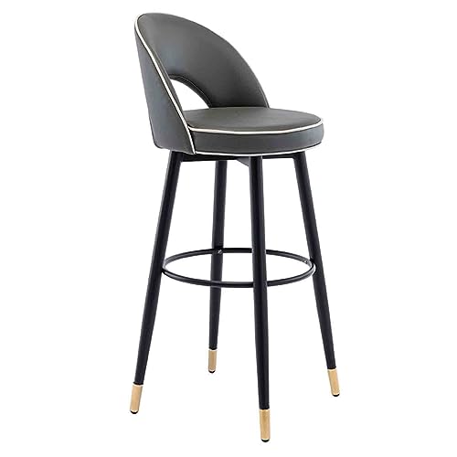 Tabouret de bar 62 cm gris sidéral pour salle à manger et îlot central - 2