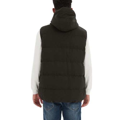 Image of MADHERO Men's Puffer Vest with Hood Water-Resistant Puffy Vests Outerwear Sleeveless Jacket