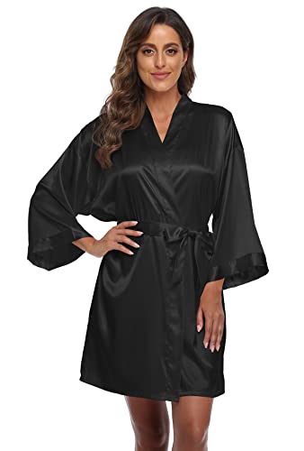 Image of Super Shopping-zone Women's Pure Bride Robes Embroidery Bridesmaid Robes Bridal Party Kimono Robe Wedding Sleepwear