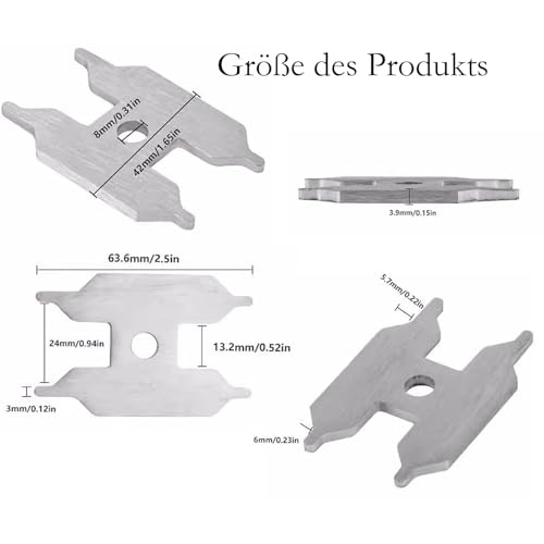 Wgewfhdf Universalschlüssel für Kartuschenabdeckungen – Aus Edelstahl – Perfekt für Küchenarmaturen, Kartuschen– Ideal zum Öffnen Wechseln von Kartuschenabdeckungen