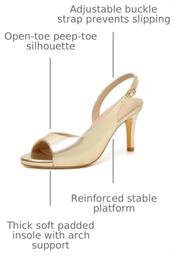 Image of RIBONGZ Block Heels for Women Closed Pointed Toe Heeled Slingback Chunky High Heel Ankle Strap Pumps Patent Leather Comfort Dressy Shoes for Work Party Prom Wedding Bridal Dress