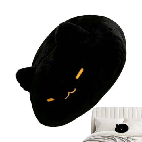 Peluche chat noir de 40 cm pour décorer votre lit de chambre
