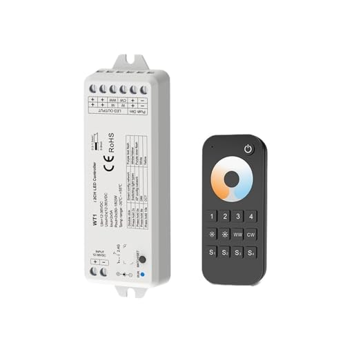 Dimmer LED WT1 y control RT7 regulador CCT para tiras de luz de 12-36V