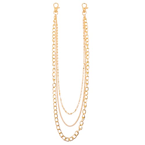 Didiseaon 2pcs Punk Style Pants Chains Wear-Resistant Metal Chains for Decorative Hanging for Jeans Skirts and Backpacks Unisex Accessory for Daily Wear and Parties