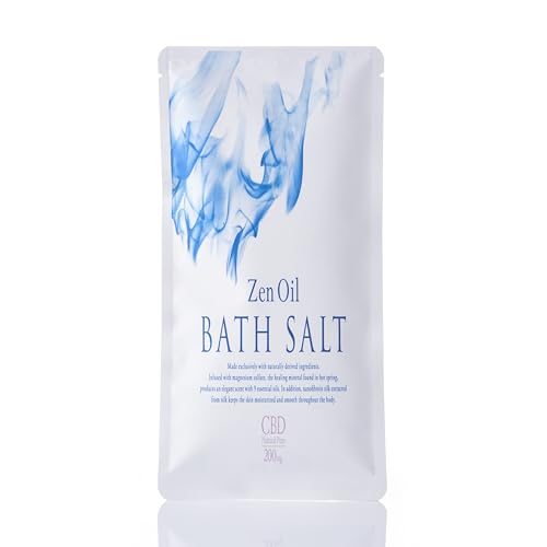 Zenオイル CBDバスソルト エプソムソルト 発汗 9種の天然精油の香り ギフト 入浴剤 硫酸マグネシウム バタフライピー 200g ZenOil