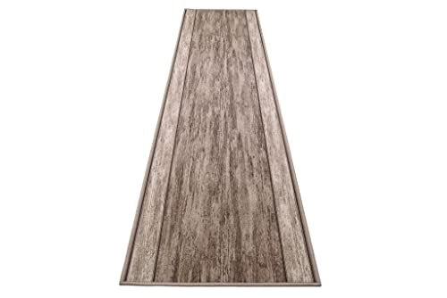 TAPISO Anti Rutsch Teppich Läufer rutschfest Brücke Meterware Modern Taupe Meliert Verwischt Streifen Design Flur Küche Wohnzimmer Diele… – Ansicht 6