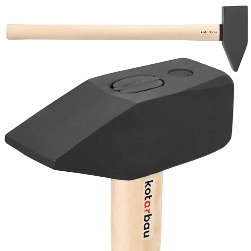 KOTARBAU® Martello - 8 kg - Acciaio - Mazzetta Muratore - Mazza Lavoro - con Manico in Legno - 80 cm - Ergonomico - Testa Robusta - Nero & Naturale