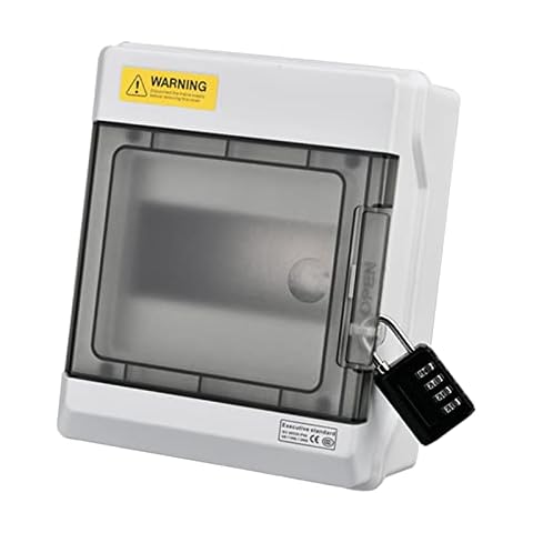 Surface Mounted Distribution Box, Fuse Box Surface Mounted Switchboard Ip65 Waterproof With Door Lock 1 Row For 6 Modules Surface Mounted Distribution Box For Garden Or Outdoor Areas Cover