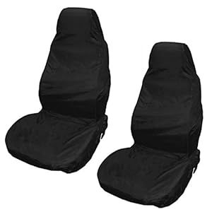 XtremeAuto® Waterproof Car Front/Rear Seat Covers Tear Resistant Fabric in Black (Front Black)