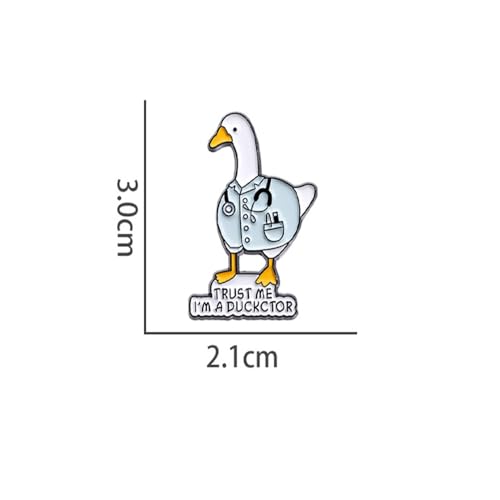 Image of Creative Duck Doctor Brooch Enamel Pin ''Trust Me I'm A Duckctor'' Novelty Funny Cute Animal Ducktor Lapel Pins Cartoon Goose Brooches Backpacks Jackets Badge Clothing Accessories for Women Girls Boys