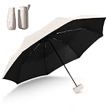 Folding Travel Umbrella, Mini Umbrella 6 Ribs Folding Travel Umbrella Small UV Umbrella with Capsule