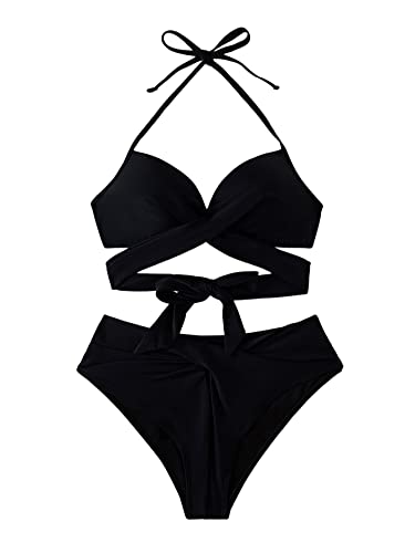 GORGLITTER Push Up Bikini Damen Badeanzug Sets Neckholder Swimsuit...