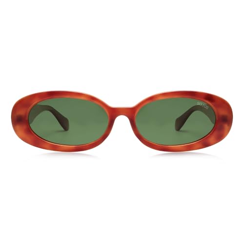 Image of SOJOS Ocean Collection Retro Oval Polarized Sunglasses Women Men SUNLIGHT