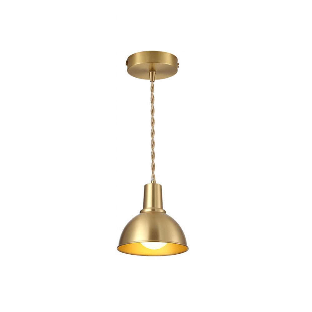 Abat-Jour Suspendu en Laiton, Lustre Chapeau Chic pour un Salon Élégant