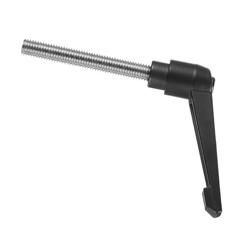 Image of uxcell Adjustable Clamping Lever Handle M10 x 70mm Metric 304 Stainless Steel Male Threaded Stud Hand Knobs Push Button Ratchet Rotating Screw Handles Bolts with Locking Lever Black
