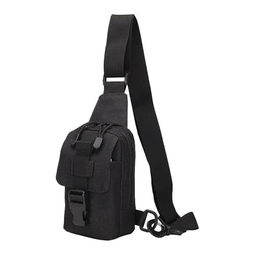 Stxdynjy Riñonera pequeña tipo bandolera con bolsillo, ideal para senderismo, viajes y escalada. Perfecta para hombres y mujeres, Negro
