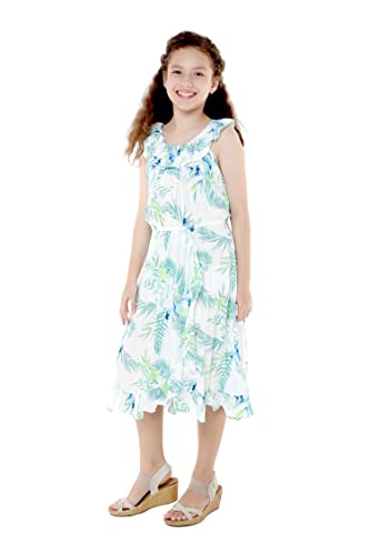 Image of Hawaii Hangover Family Matching Hawaiian Clothes, Orchid Breeze White | Family matching Hawaiian outfits, Orchid Breeze White, lightweight rayon, machine washable, tropical floral print, luaus