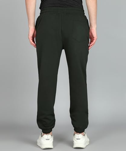 Image of Alan Jones Clothing Men's Regular Fit Mid Rise Fleece Jogger Regular Pants For Winterwear