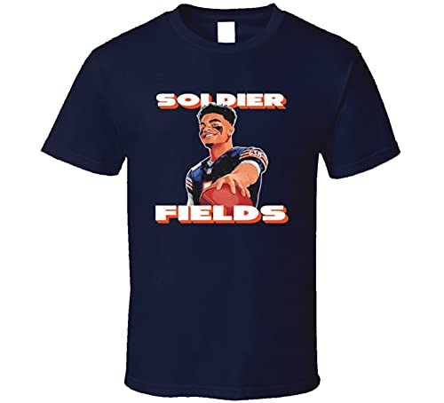 Justin Soldier Fields Chicago Quarterback T Shirt M Navy