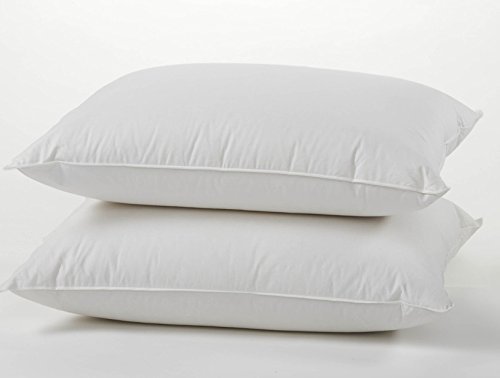 East Coast Bedding Goose Down Sleeping Pillow White 600 Fill Power with 400 Thread Count 100% Cotton...*