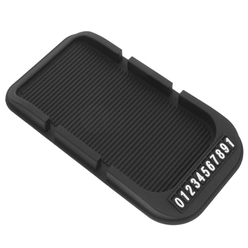 ARTIBETTER Auto Dashboard Phone Holder -Slip Pad Double Groove Car Dashboard Tray for Keychain Black