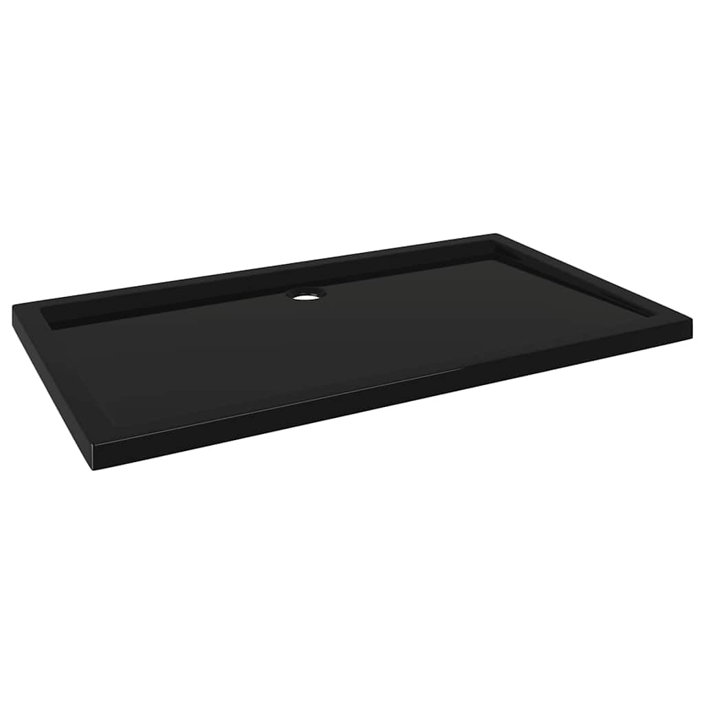 vidaXL Rectangular ABS Shower Base Tray Bathroom Washroom Toilet Lavatory Plumbing Fixture Hardware Shower Parts Unit Walk in Shower Tray Base Black