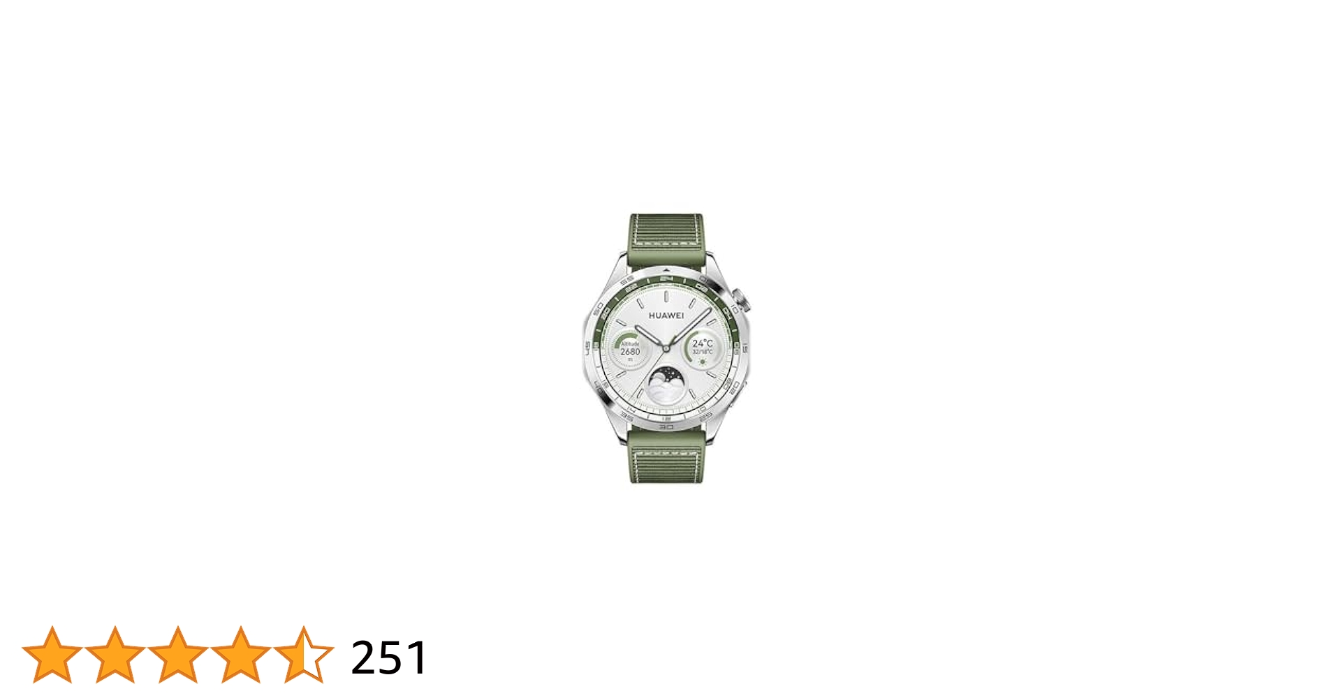 HUAWEI Watch GT 4 Smartwatch, 46mm Green Woven, Up to 2