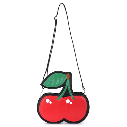 Novelty Cherry Purse for Women Fruits Cherry Handbag Lovely Crossbody Shoulder Bag2